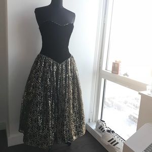 Vintage Jessica Mcklintock Velvet and Lace Dress